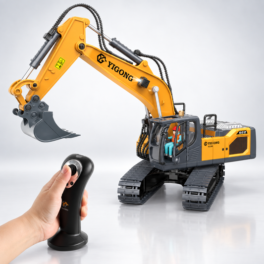 Tobfun Next-Gen RC Excavator 1/20 Scale  – Alloy Build, Body-Sensing Control, 360° Rotation