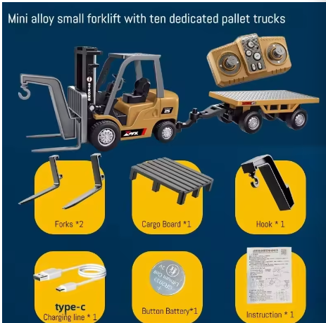 Tobfun  Mini RC Construction Set – Forklift, Excavator & Dump Truck