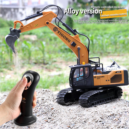 Tobfun Next-Gen RC Excavator 1/20 Scale  – Alloy Build, Body-Sensing Control, 360° Rotation
