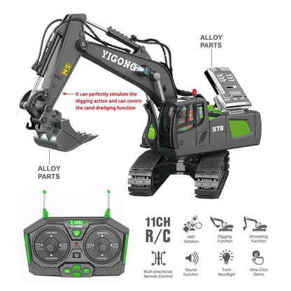 Tobfun RC Excavator 1/20 Scale – 11-Channel Remote Control Toy