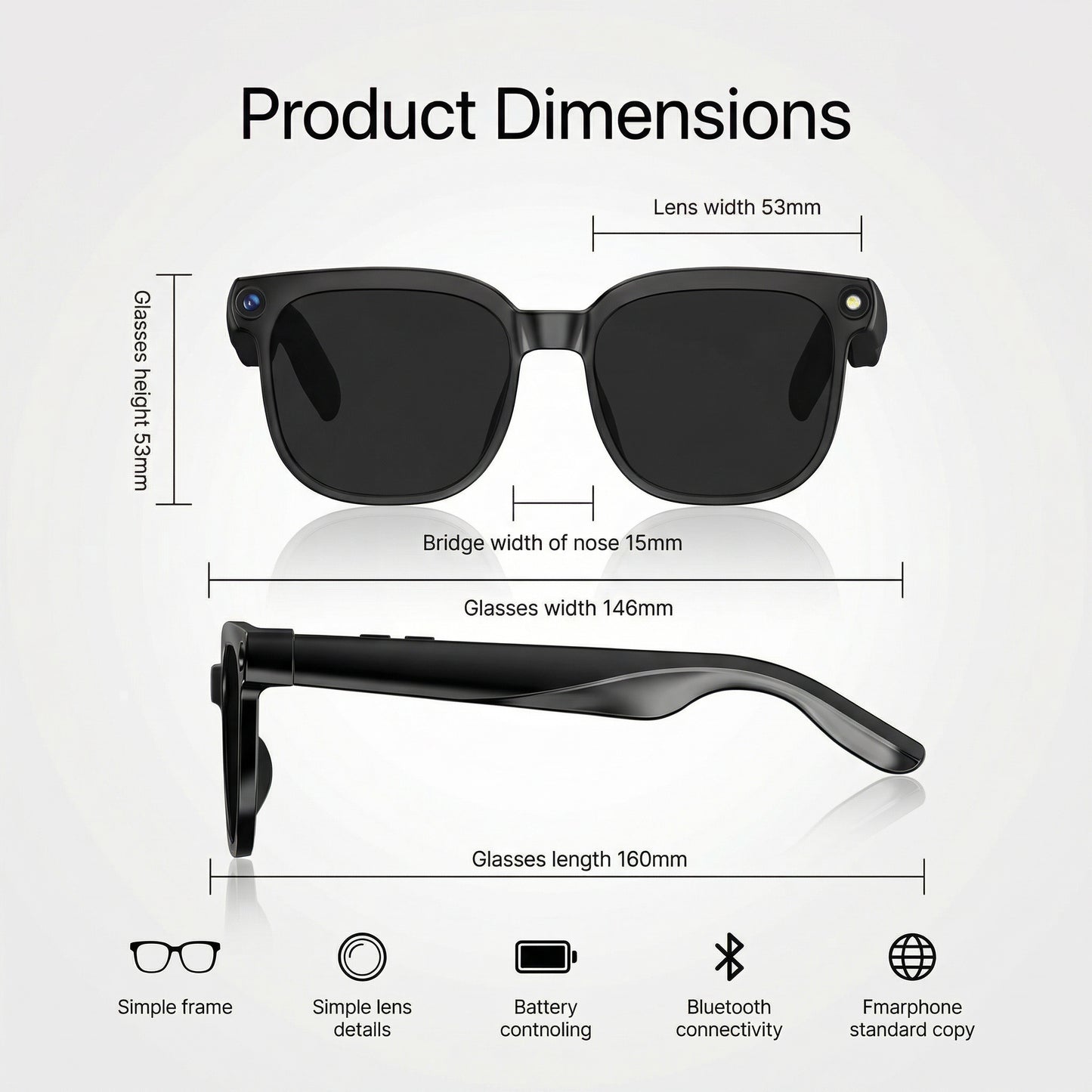 Tobfun Smart AI Camera Glasses