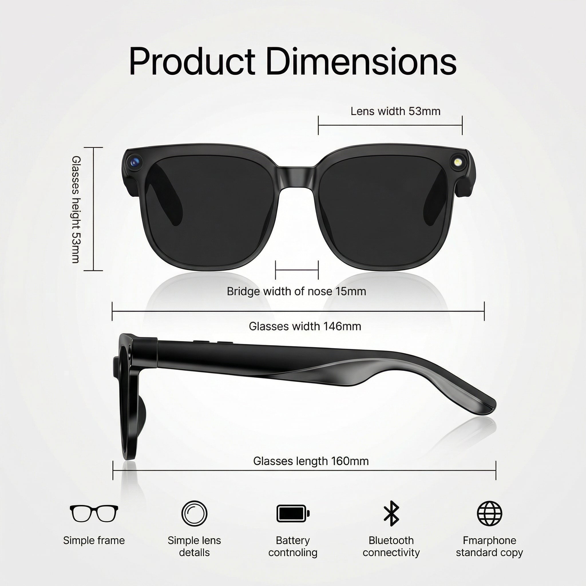 Tobfun Smart AI Camera Glasses
