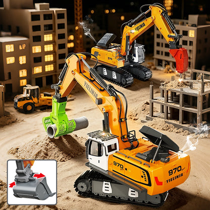 Tobfun RC Excavator 1/20 Scale – 11-Channel Remote Control Toy