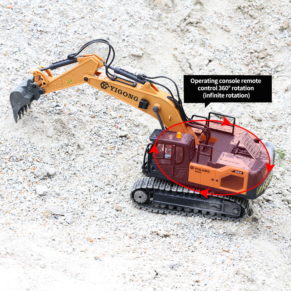 Tobouy Next-Gen RC Excavator 1/20 Scale  – Alloy Build, Body-Sensing Control, 360° Rotation
