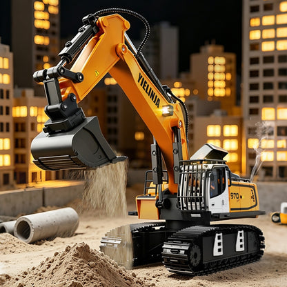 Tobfun RC Excavator 1/20 Scale – 11-Channel Remote Control Toy