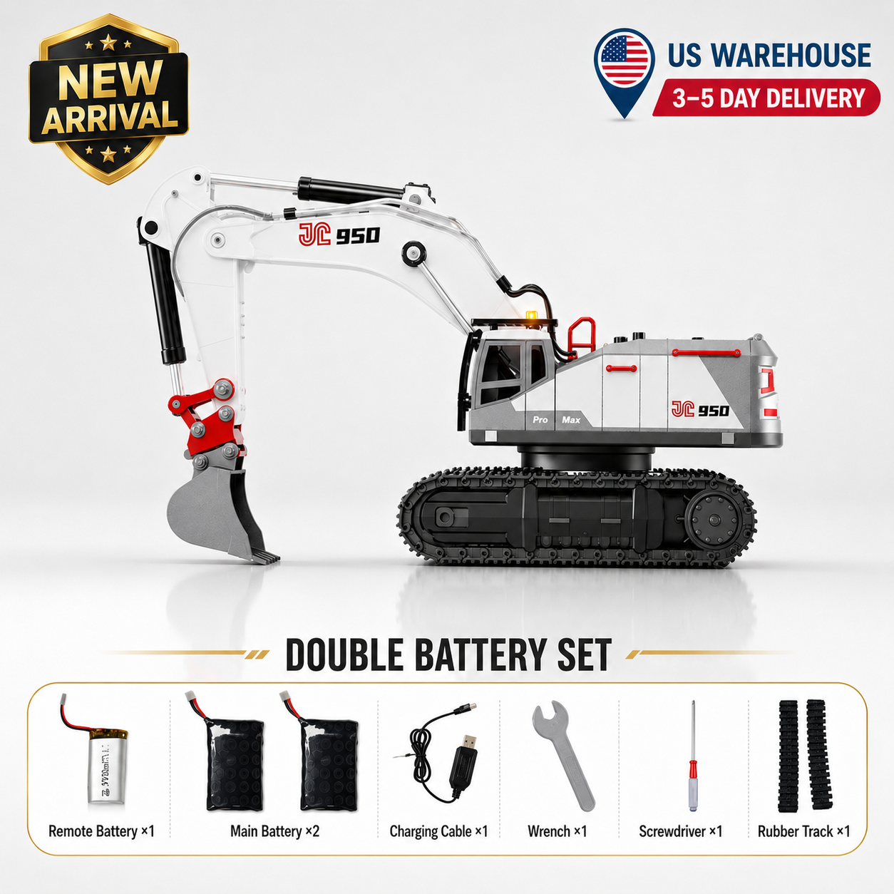 Tobfun JC950 RC Excavator – Lead Screw Power and Proportional Control Detail