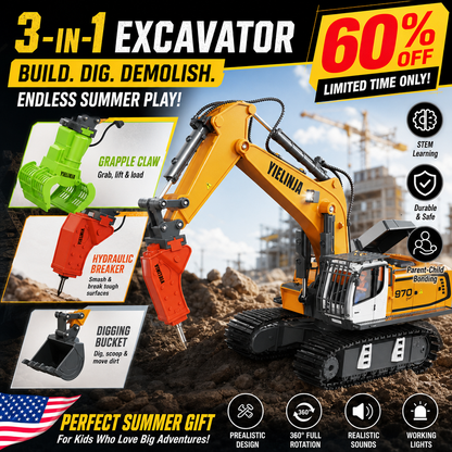 Tobfun RC Excavator 1/20 Scale – 11-Channel Remote Control Toy