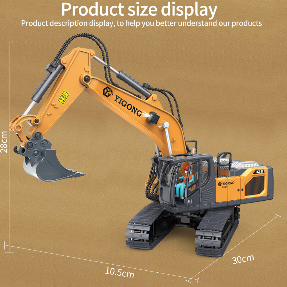 Tobouy Next-Gen RC Excavator 1/20 Scale  – Alloy Build, Body-Sensing Control, 360° Rotation