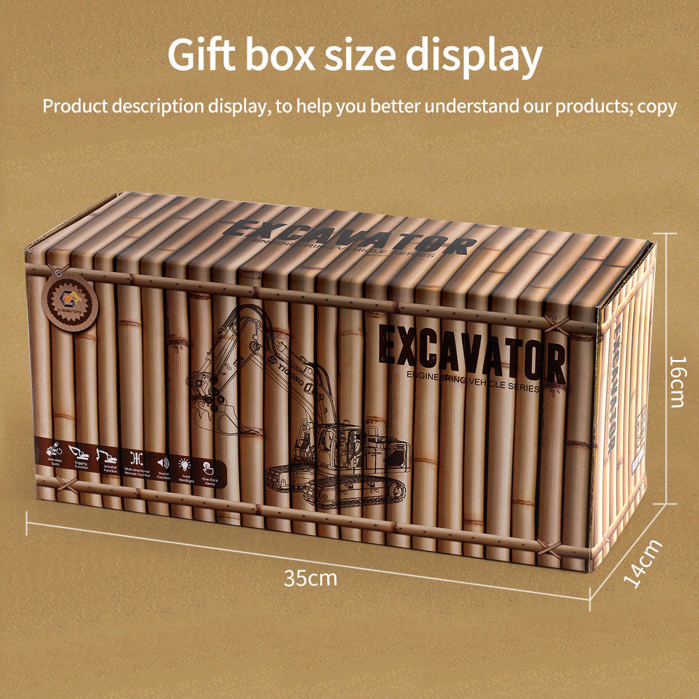 Tobouy Next-Gen RC Excavator 1/20 Scale  – Alloy Build, Body-Sensing Control, 360° Rotation