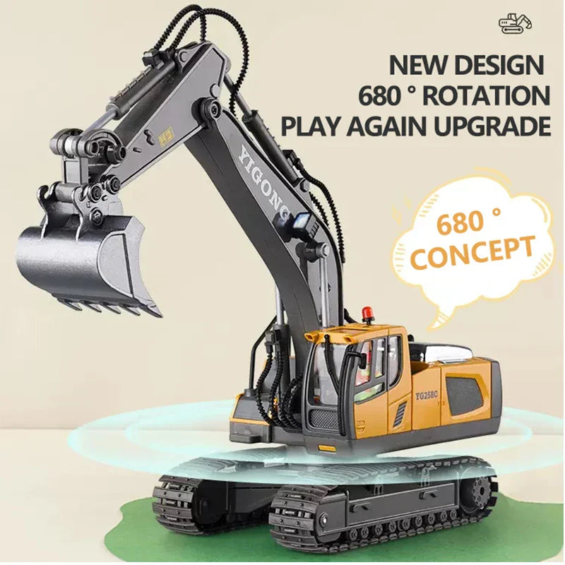 Tobfun RC Excavator 1/20 Scale – 11-Channel Remote Control Toy