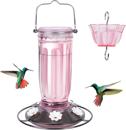Hummingbird Season 2026 Hand-Blown Glass Feeder Leak-Proof Bee Guard-Hummingbird Feeders