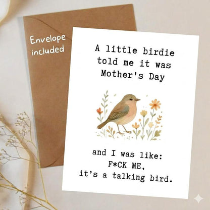 💐 Funny Mother’s Day Card: "Favorite Child" Gag Gift – 4x6 Blank Folded Cardstock – Personalize for Mom 🎈
