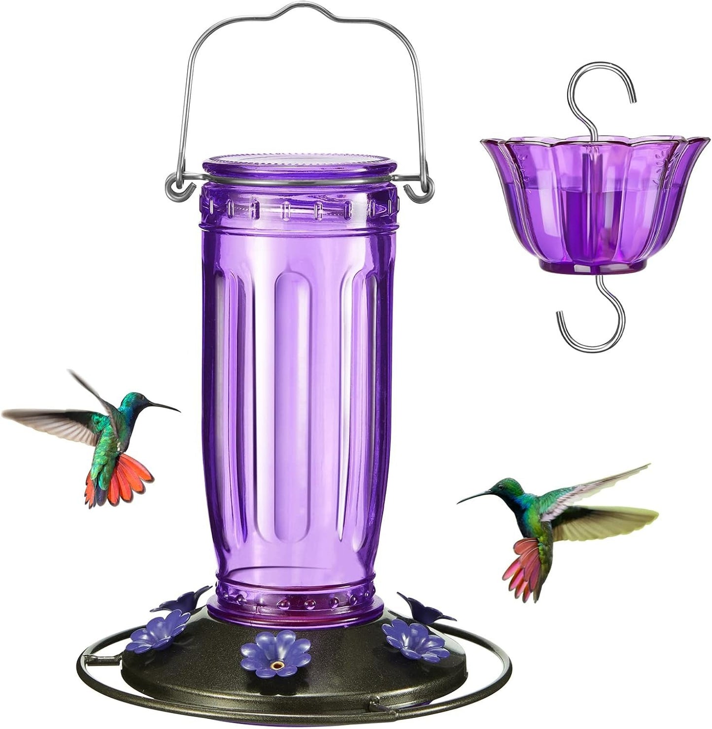 Hummingbird Season 2026 Hand-Blown Glass Feeder Leak-Proof Bee Guard-Hummingbird Feeders