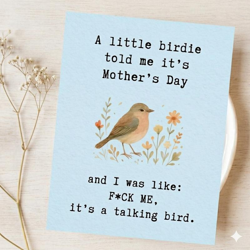 💐 Funny Mother’s Day Card: "Favorite Child" Gag Gift – 4x6 Blank Folded Cardstock – Personalize for Mom 🎈